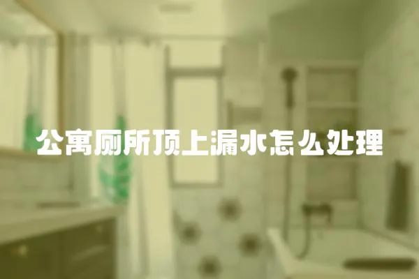 公寓廁所頂上漏水怎么處理