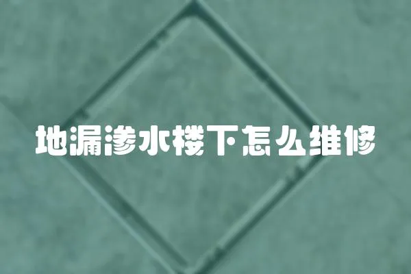 地漏滲水樓下怎么維修