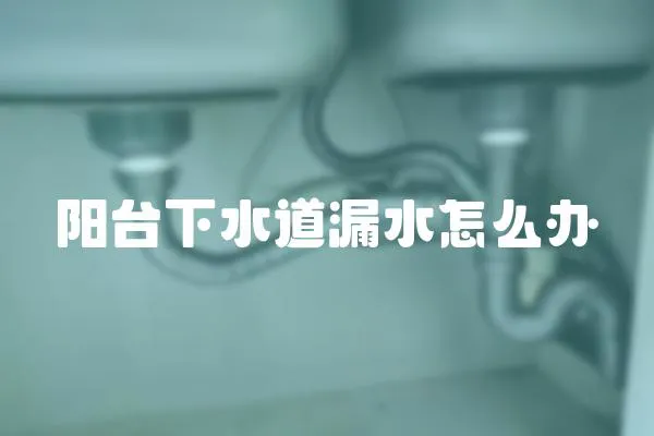 陽臺下水道漏水怎么辦