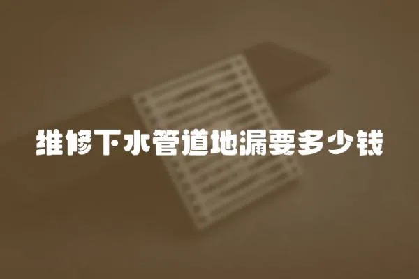 維修下水管道地漏要多少錢