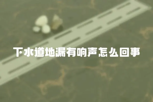 下水道地漏有響聲怎么回事