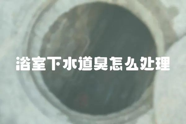 浴室下水道臭怎么處理