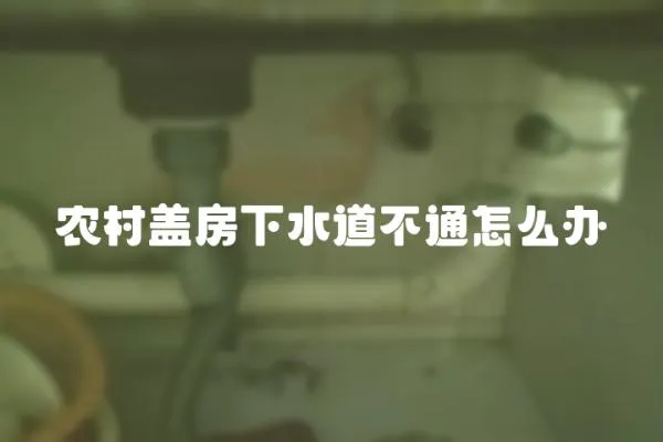 農村蓋房下水道不通怎么辦