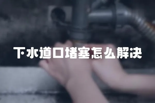 下水道口堵塞怎么解決