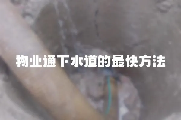 物業(yè)通下水道的最快方法
