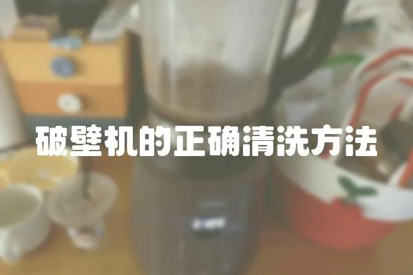 破壁机的正确清洗方法