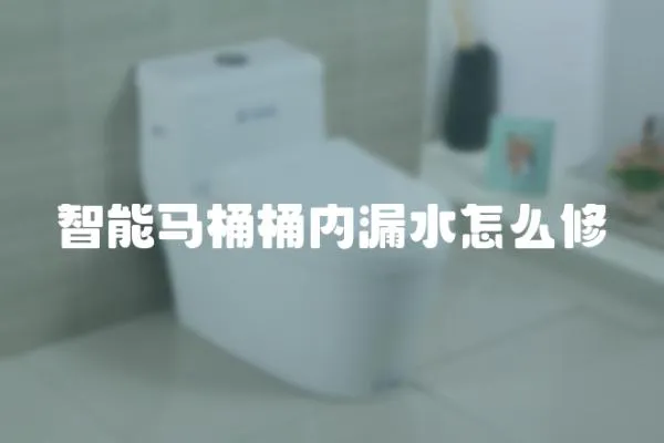 智能馬桶桶內漏水怎么修