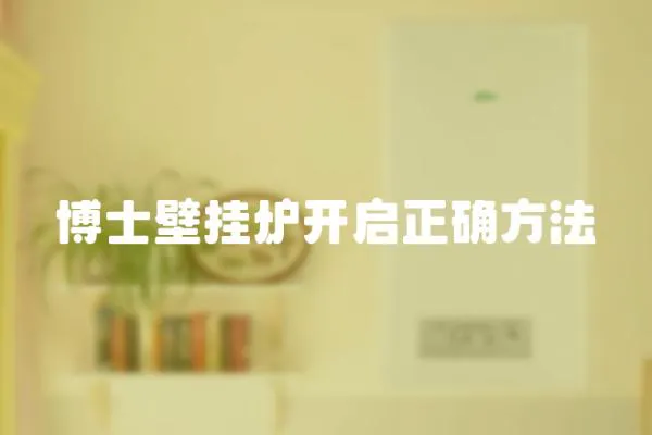 博士壁掛爐開啟正確方法