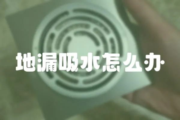 地漏吸水怎么辦