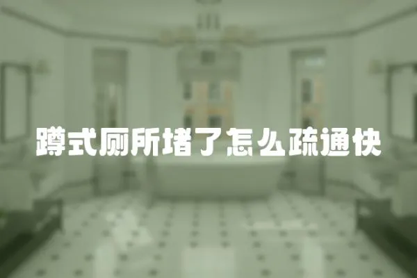 蹲式廁所堵了怎么疏通快