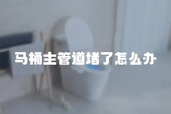 馬桶主管道堵了怎么辦