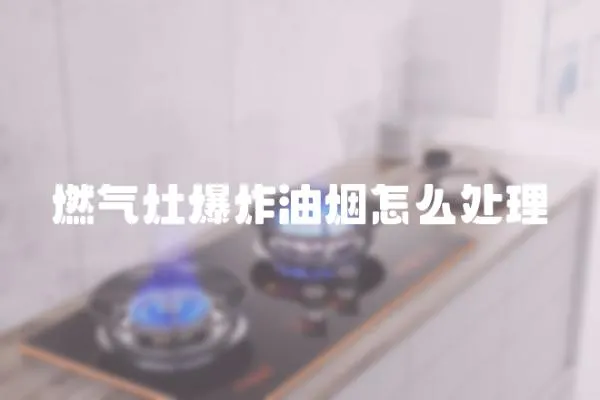 燃氣灶爆炸油煙怎么處理