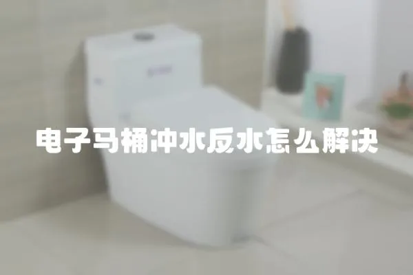 電子馬桶沖水反水怎么解決
