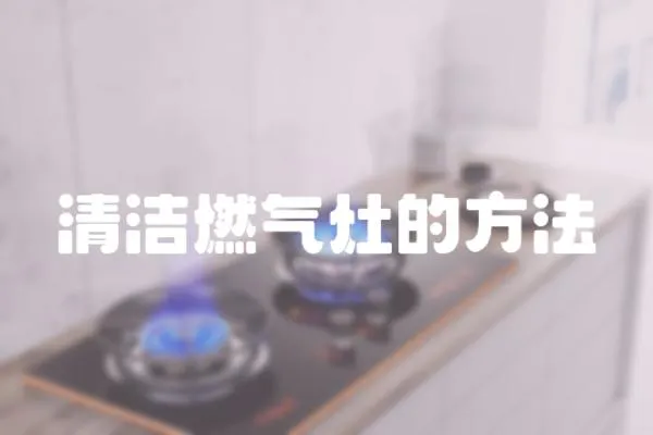 清潔燃氣灶的方法