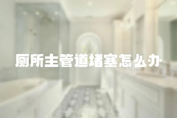 廁所主管道堵塞怎么辦