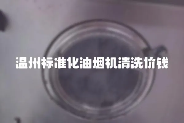 温州标准化油烟机清洗价钱