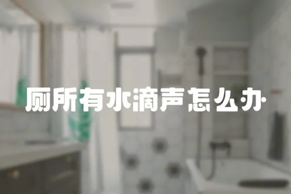 廁所有水滴聲怎么辦