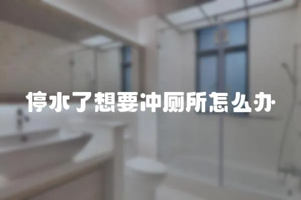 停水了想要沖廁所怎么辦