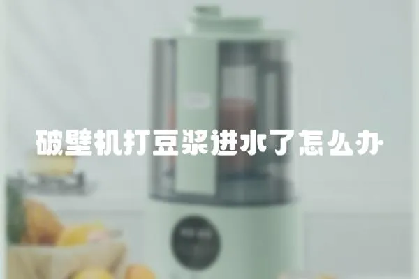 破壁機打豆漿進水了怎么辦