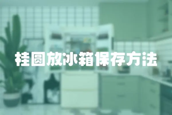 桂圓放冰箱保存方法