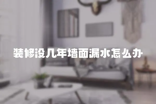 裝修沒幾年墻面漏水怎么辦