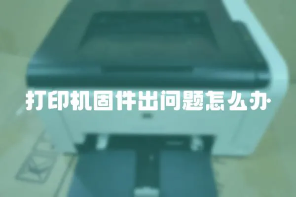打印機(jī)固件出問題怎么辦