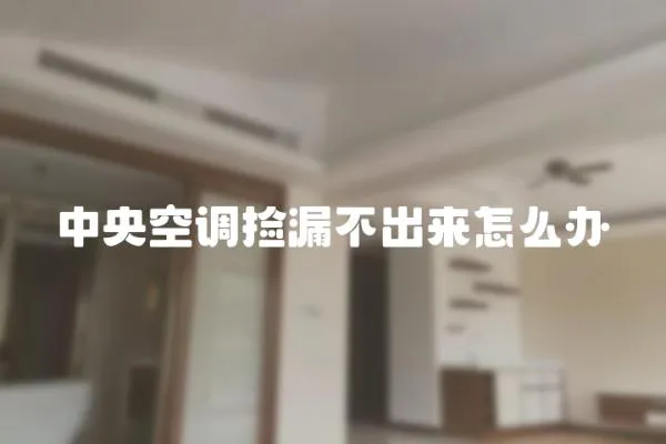 中央空調(diào)撿漏不出來怎么辦