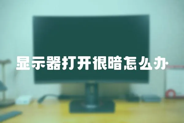 顯示器打開很暗怎么辦