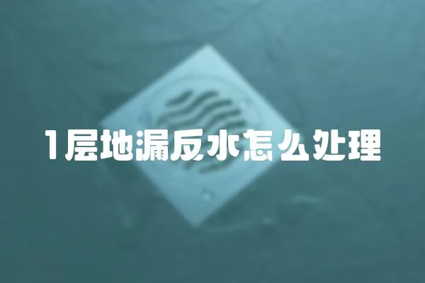 1層地漏反水怎么處理