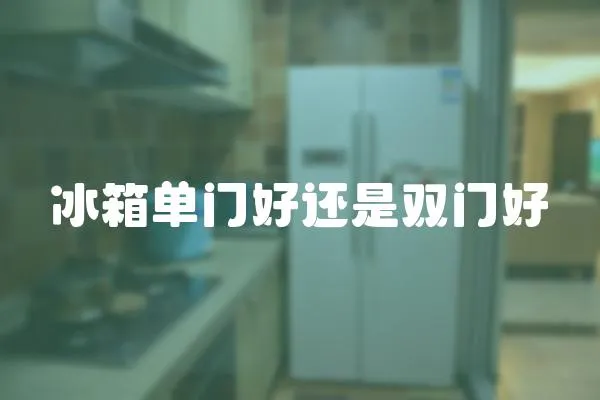 冰箱單門好還是雙門好