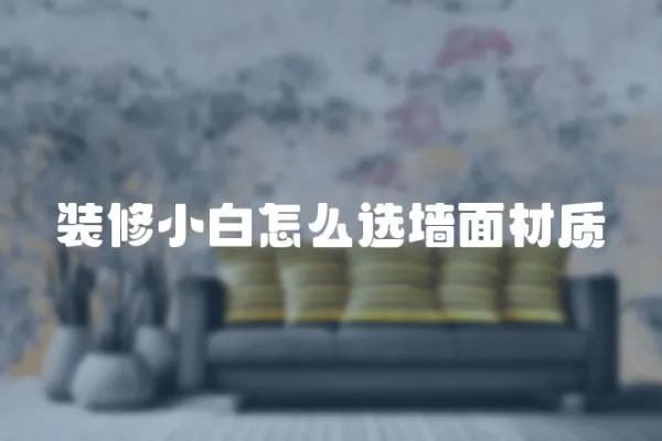 裝修小白怎么選墻面材質