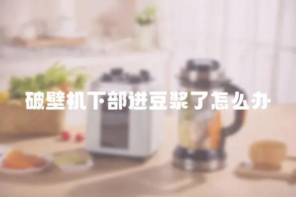 破壁機下部進豆漿了怎么辦