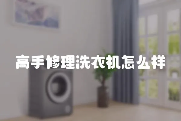 高手修理洗衣機(jī)怎么樣