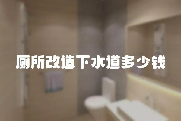 廁所改造下水道多少錢