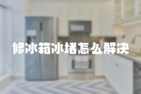 修冰箱冰堵怎么解決