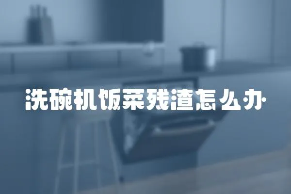 洗碗機飯菜殘渣怎么辦