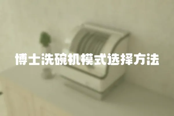 博士洗碗機模式選擇方法