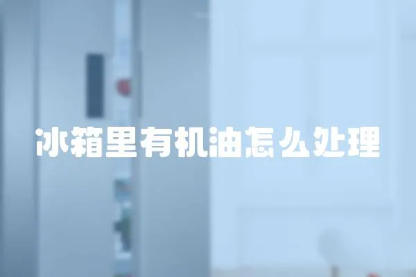 冰箱里有機油怎么處理