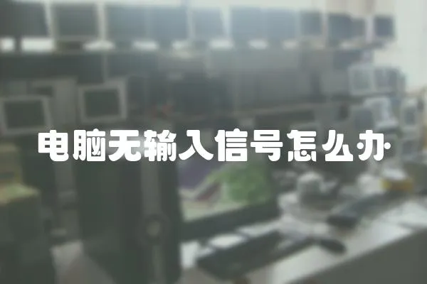 電腦無輸入信號怎么辦