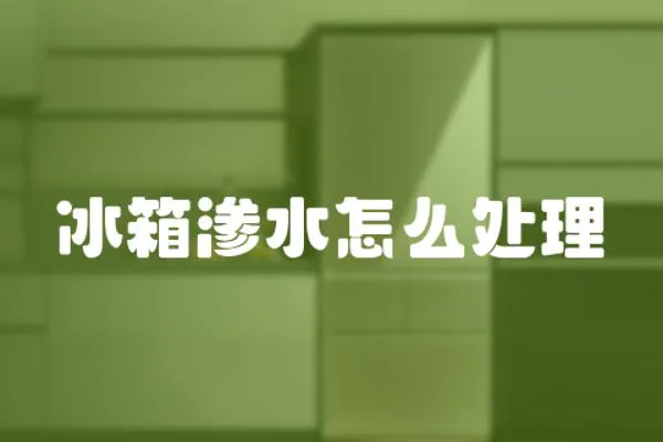 冰箱滲水怎么處理