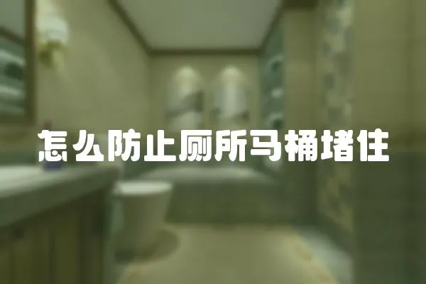 怎么防止廁所馬桶堵住