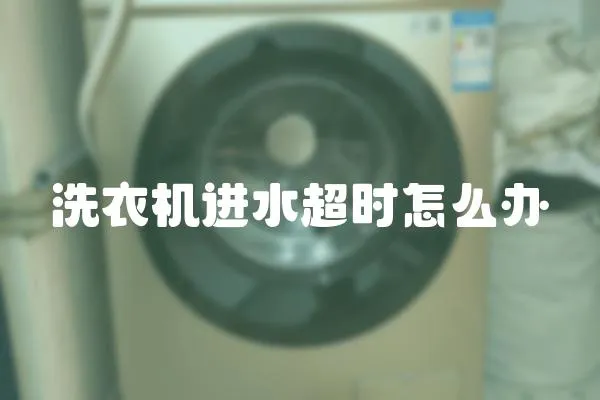 洗衣機進水超時怎么辦