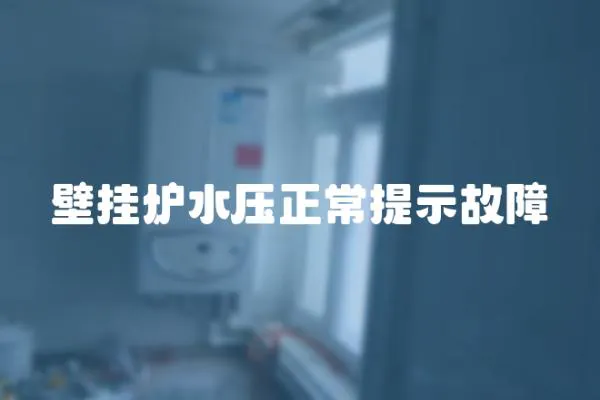 壁掛爐水壓正常提示故障