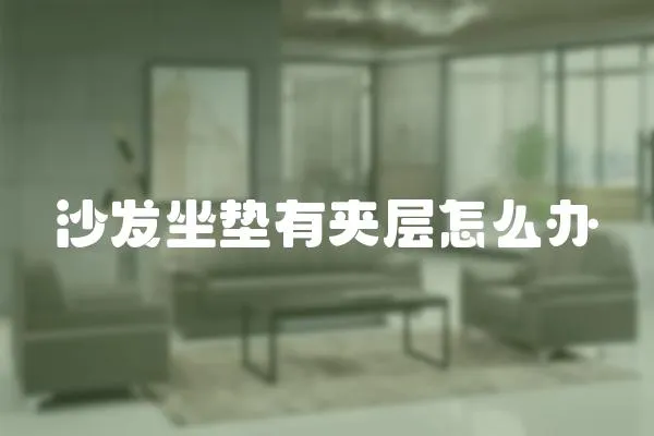 沙發坐墊有夾層怎么辦