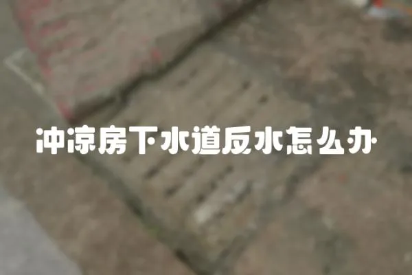 沖涼房下水道反水怎么辦