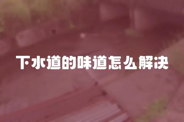 下水道的味道怎么解決