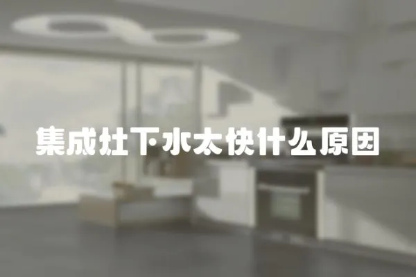 集成灶下水太快什么原因