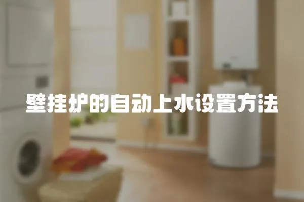 壁掛爐的自動上水設置方法