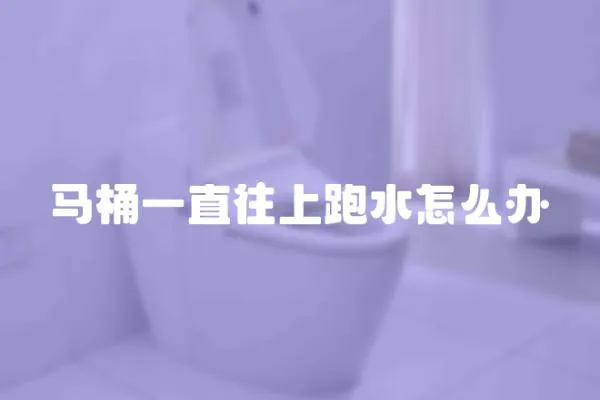 馬桶一直往上跑水怎么辦
