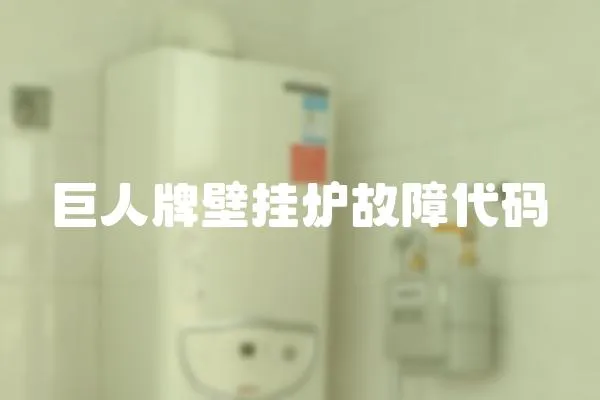 巨人牌壁掛爐故障代碼